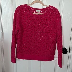 Lucky Brand crocheted long sleeve sweater